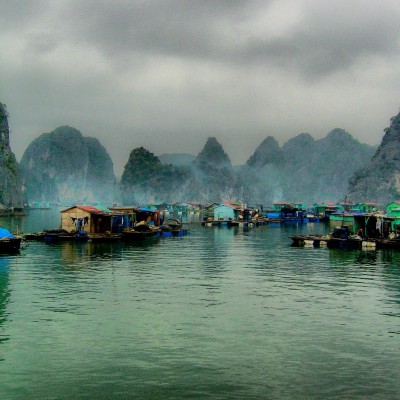 Floating fishing village, Halong Bay, Vietnam